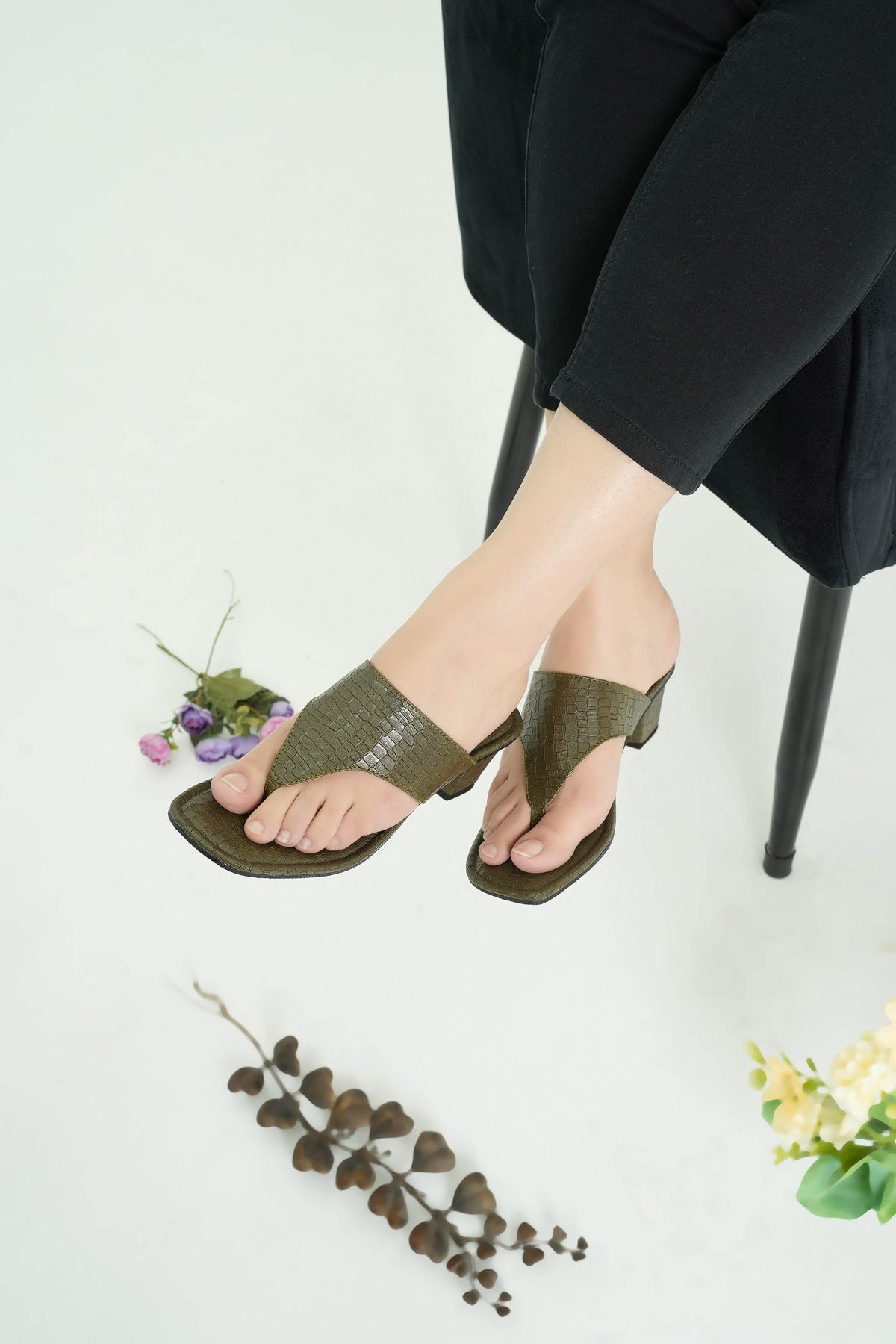 Crocodile Block Heels EL-115