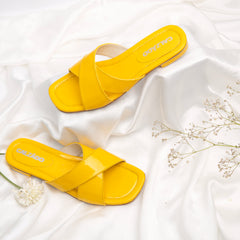 Yellow Patent Flip-Flops EL-139