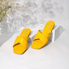 Yellow Patent Flip-Flops EL-139