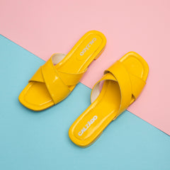 Yellow Patent Flip-Flops EL-139